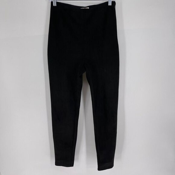 Babaton Aritzia Size 6 Black Faux Suede High Waist Skinny Leg Pants - Picture 1 of 7